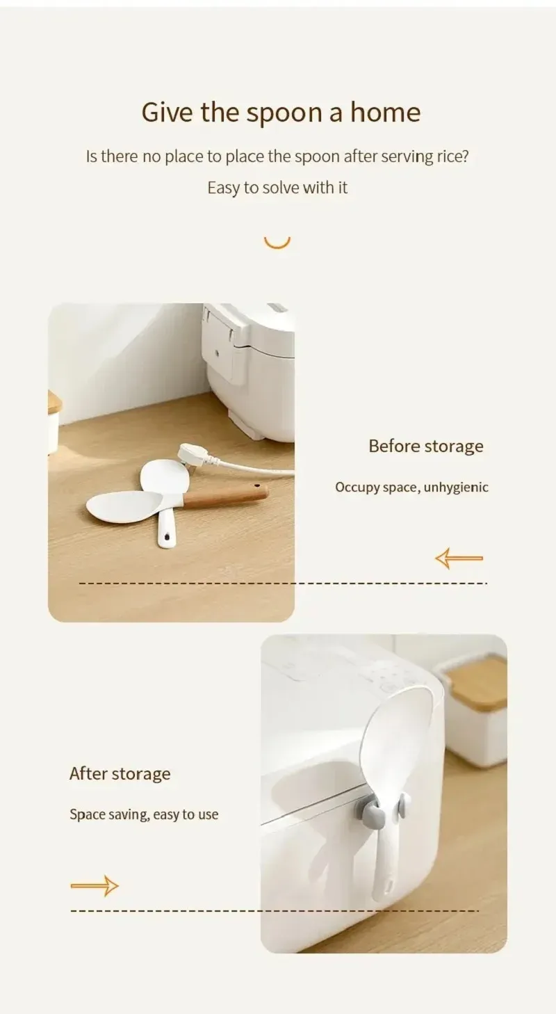 Support de cuillère à riz en silicone vue détaillée