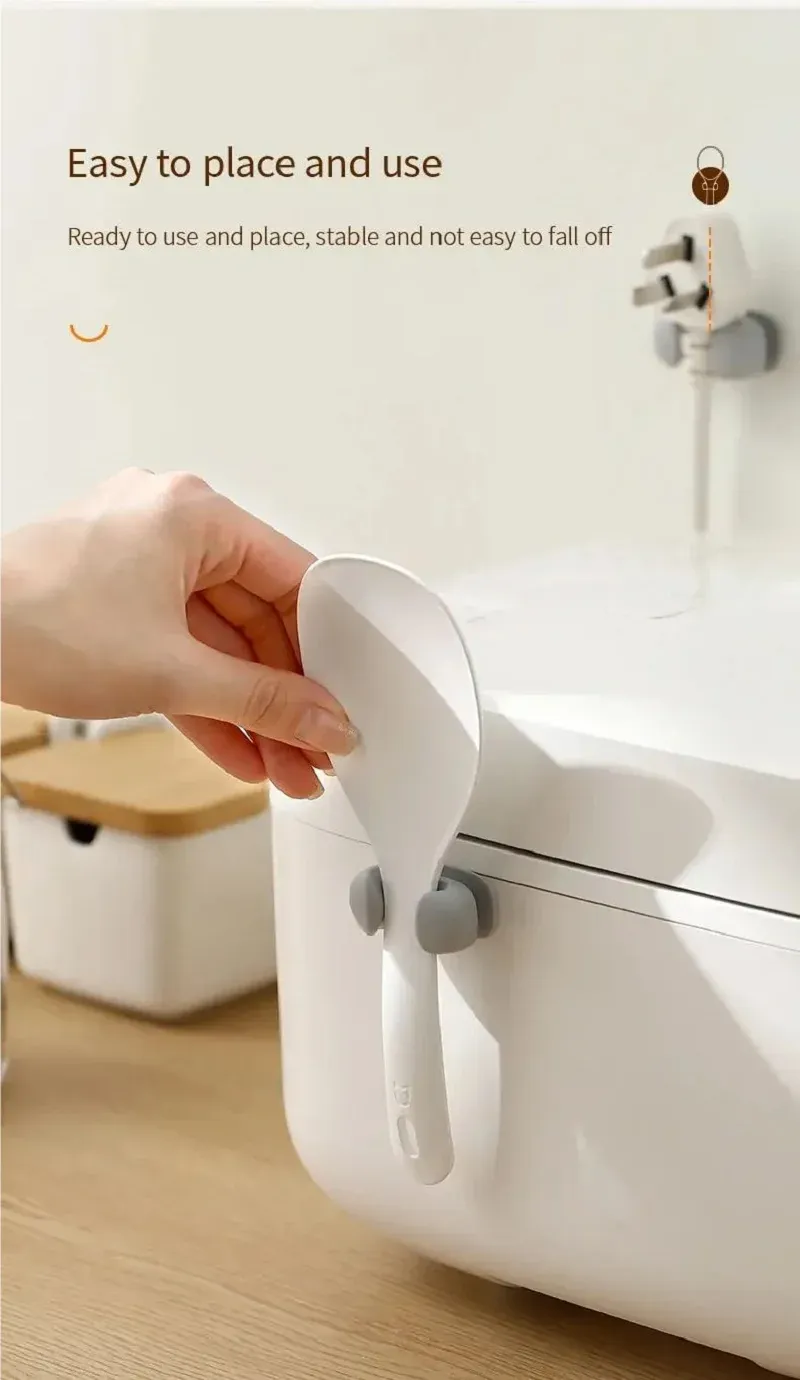 Support de cuillère à riz en silicone en situation