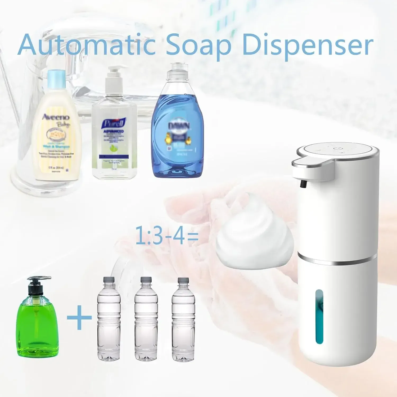 Distributeur de savon en situation d'utilisation