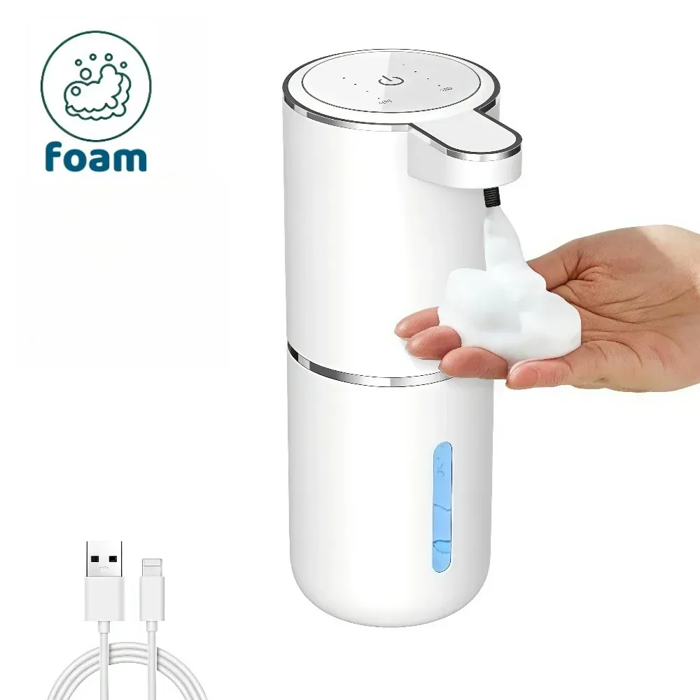 Distributeur automatique de savon liquide ou en poudre, distributeur électrique sans contact rechargeable par USB avec capteur infrarouge pour salle de bain et cuisine 7
