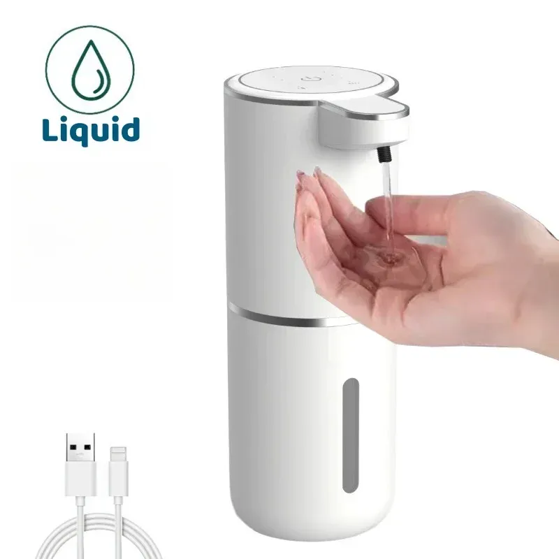Distributeur automatique de savon liquide ou en poudre, distributeur électrique sans contact rechargeable par USB avec capteur infrarouge pour salle de bain et cuisine 12