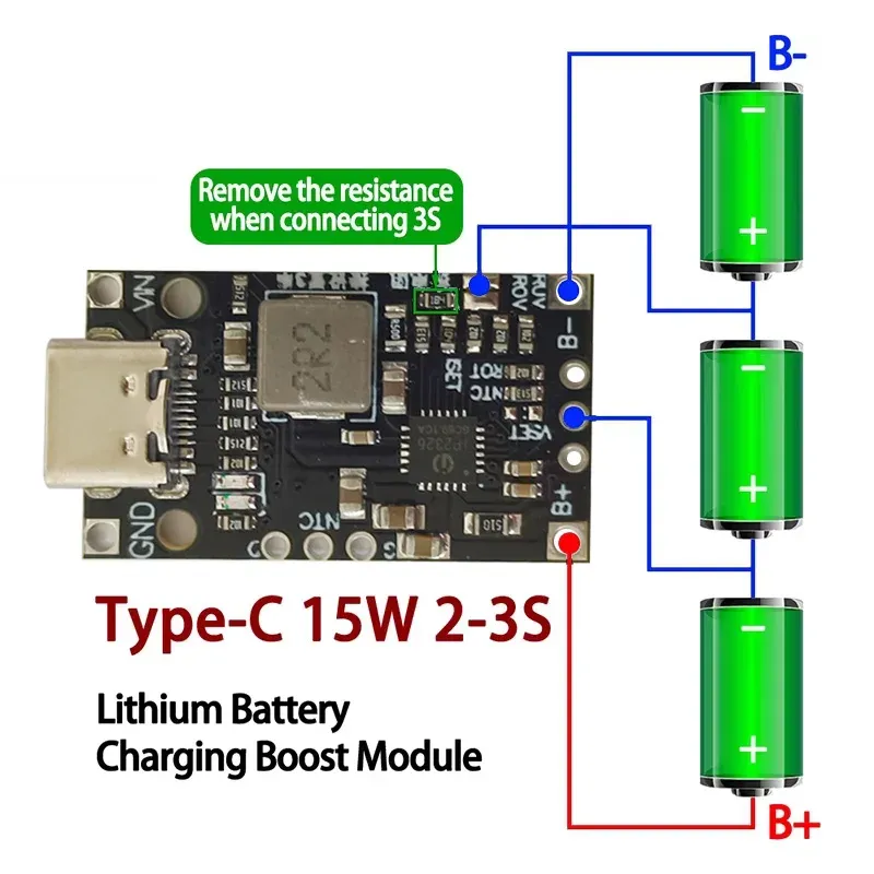 Module de charge lithium USB Type-C, vue principale