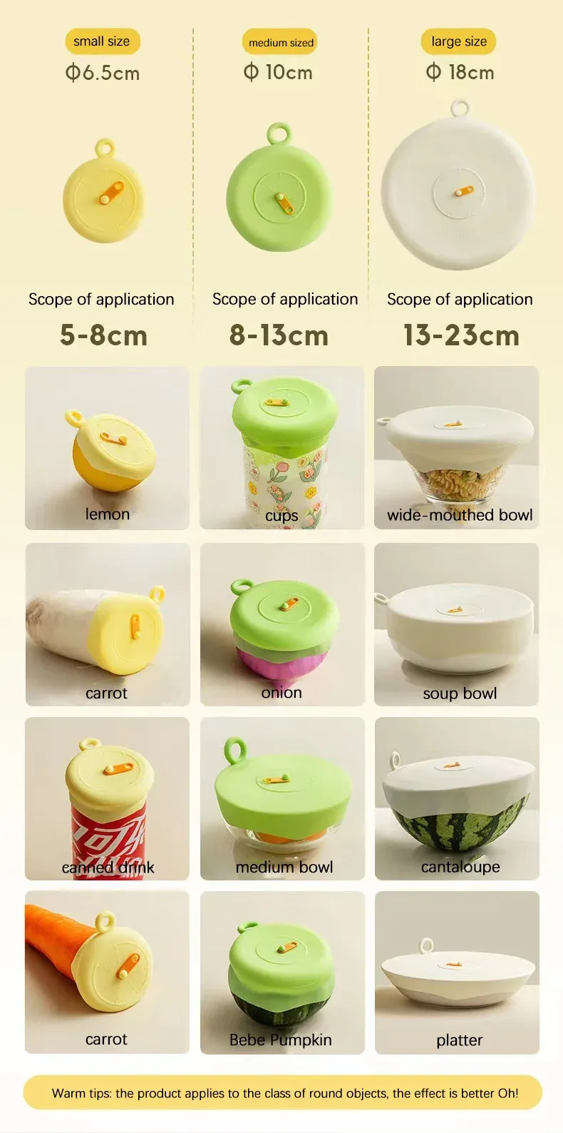 Détail des couvercles en silicone pour la conservation des aliments