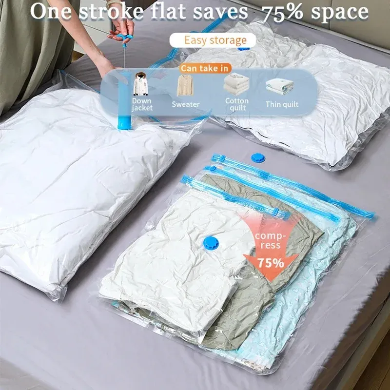 Sacs sous vide alignés dans un placard