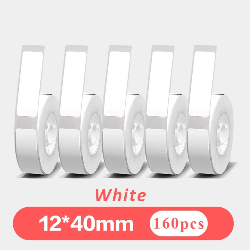 Lot de 5 rouleaux d'étiquettes autocollantes blanches pour imprimante thermique 6