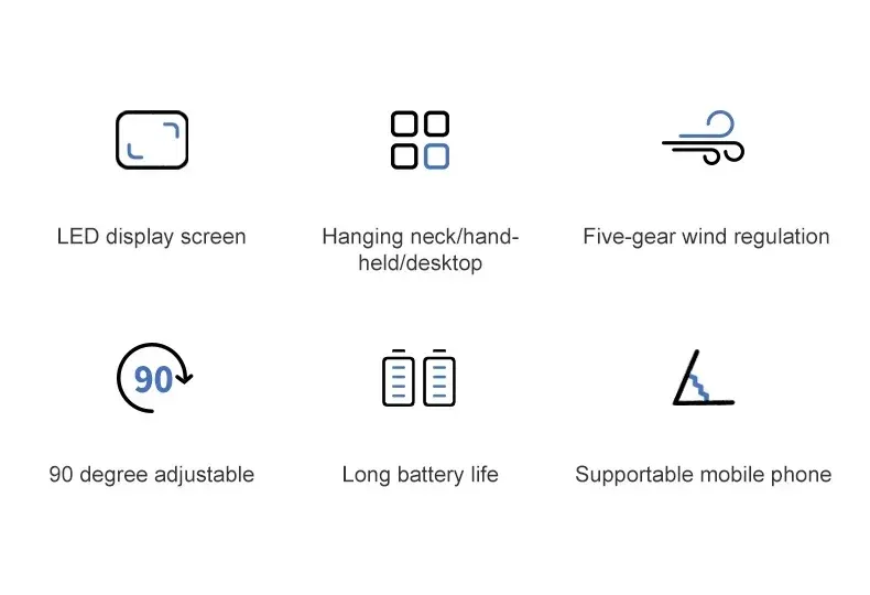 Mini ventilateur de cou portable, en situation