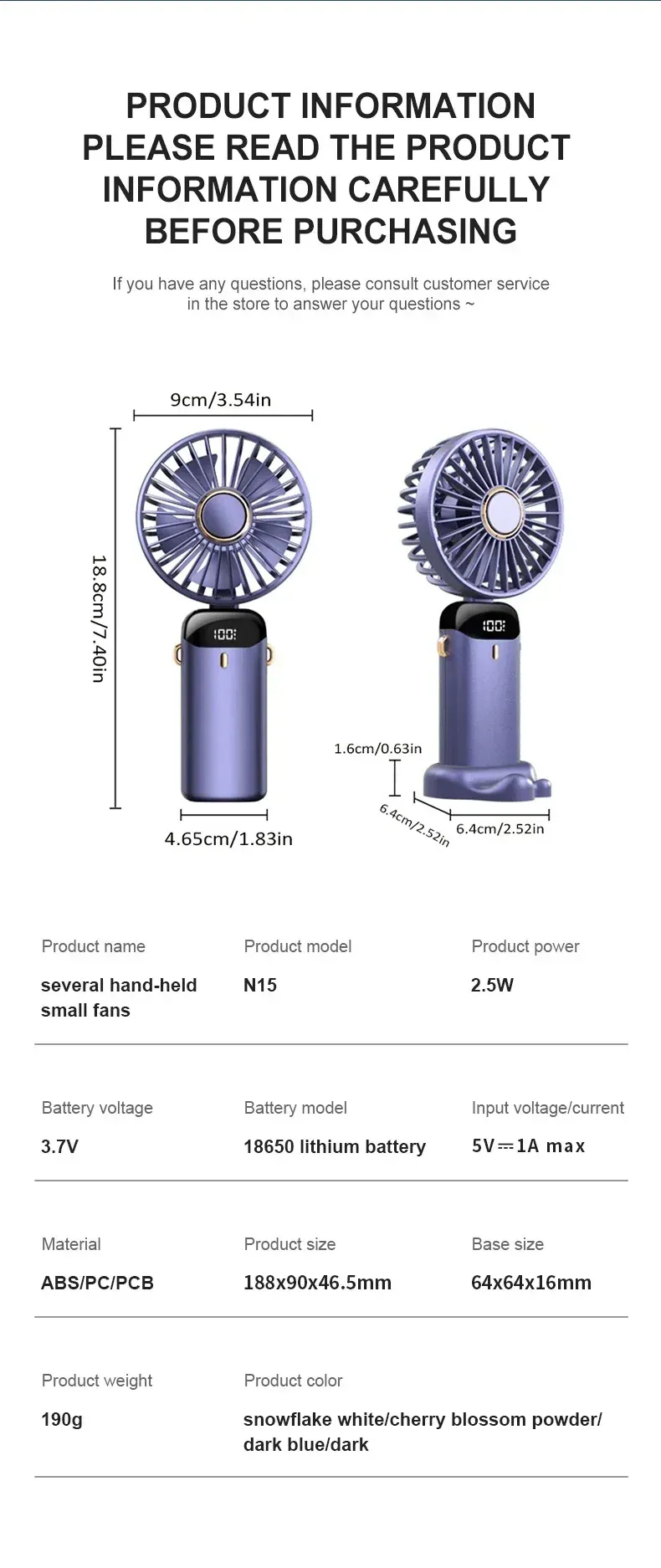 Mini ventilateur de cou portable, signature