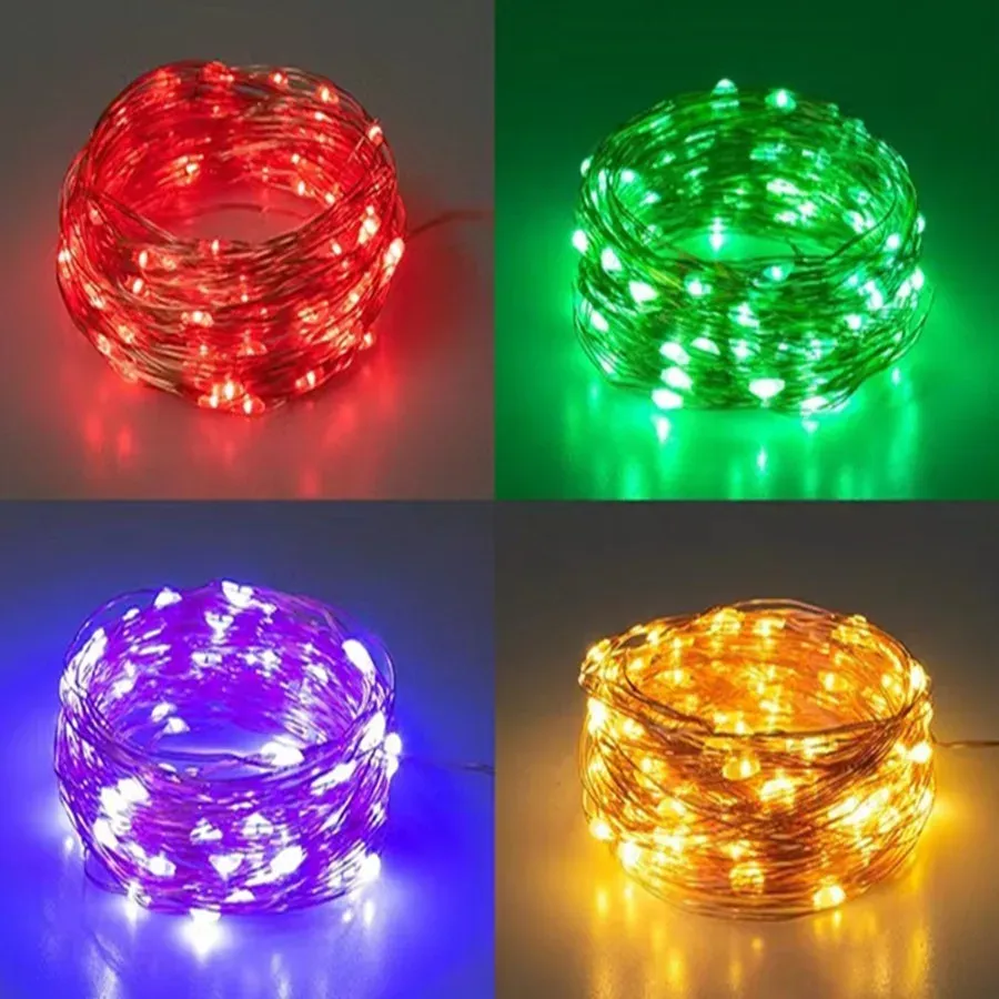 Guirlande lumineuse LED à alimentation USB, 8 modes d'éclairage – Décoration de Noël et de fête 2
