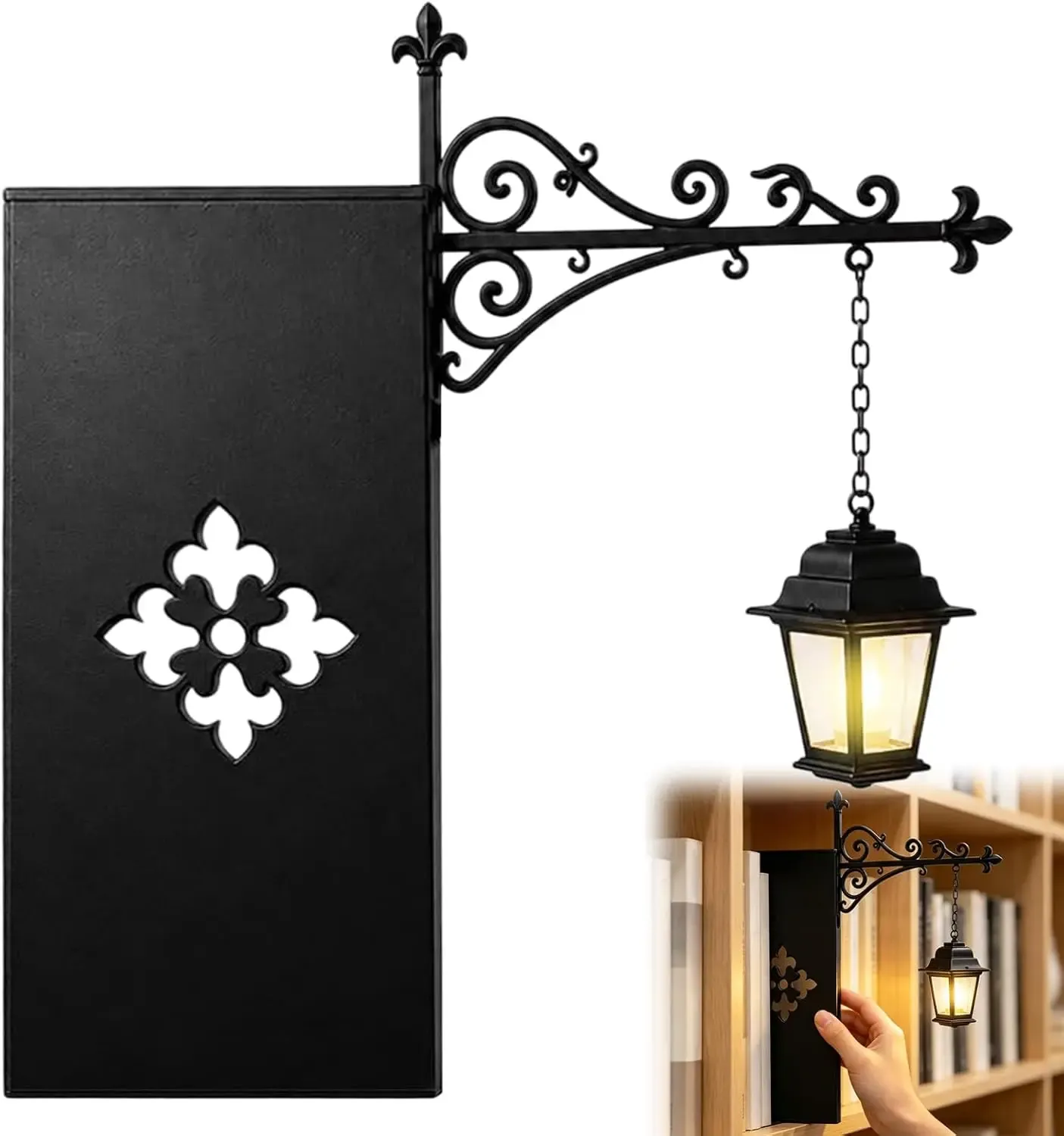 Lampe LED lanterne pour étagère de bibliothèque, mini veilleuse décorative 9