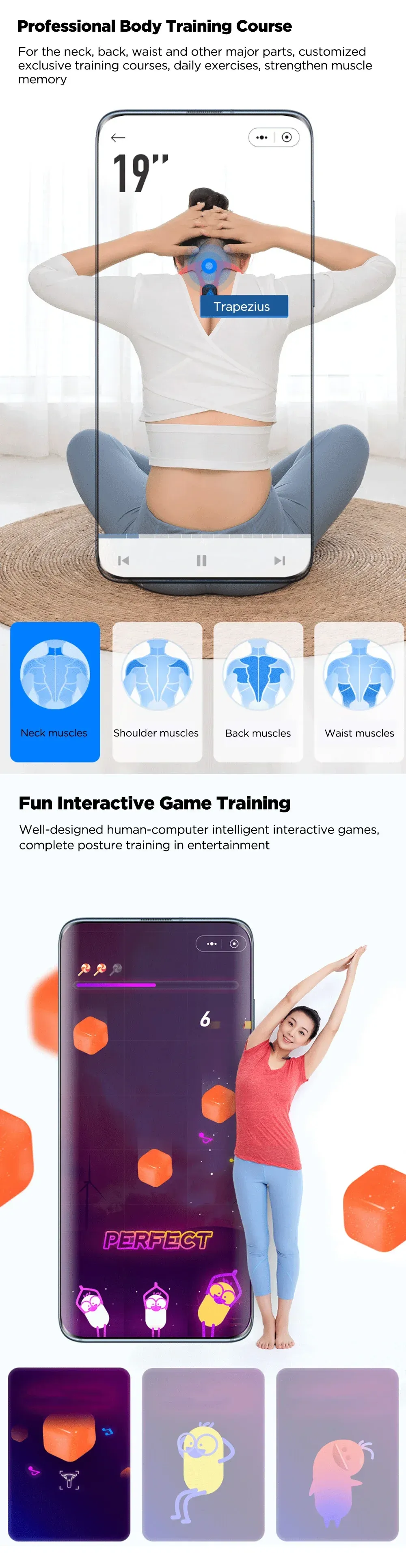 Correcteur de posture HIPEE, finitions et détails