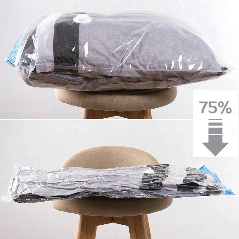 Sacs de rangement sous vide pour vêtements, literie et couvertures, organisateur de garde-robe 2