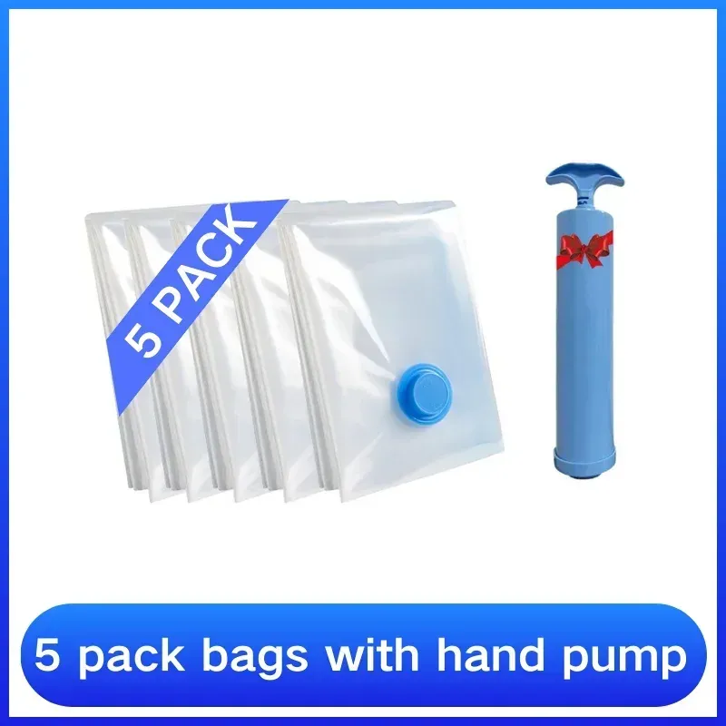 Sacs de rangement sous vide pour vêtements, literie et couvertures, organisateur de garde-robe 7