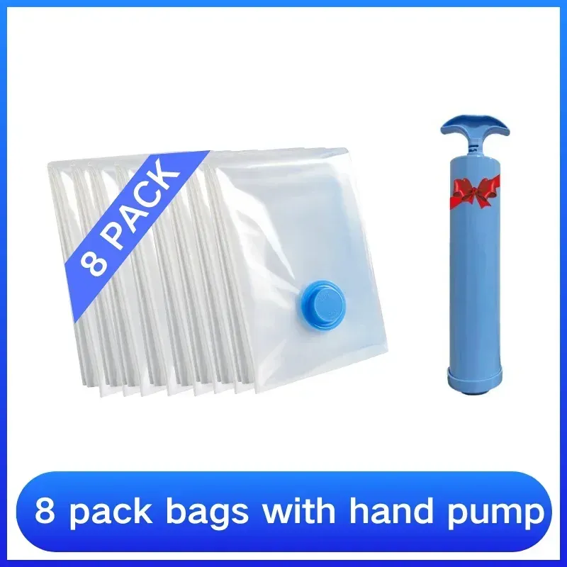 Sacs de rangement sous vide pour vêtements, literie et couvertures, organisateur de garde-robe 9
