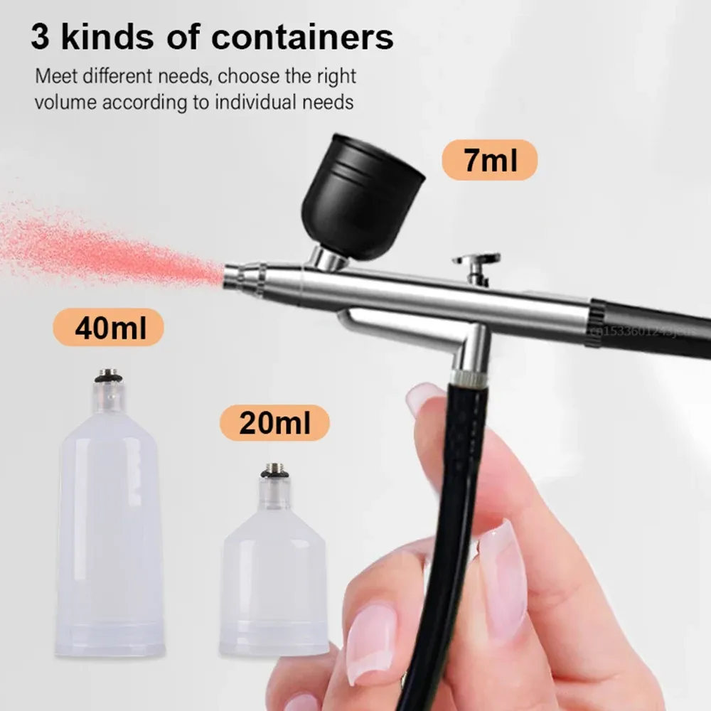 Aérographe à ongles avec compresseur portable, kit nail art pour peinture, décoration de gâteaux et loisirs créatifs 6