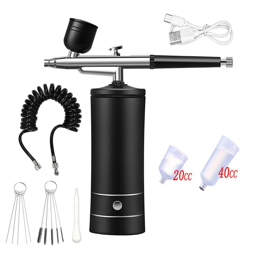 Aérographe à ongles avec compresseur portable, kit nail art pour peinture, décoration de gâteaux et loisirs créatifs 7