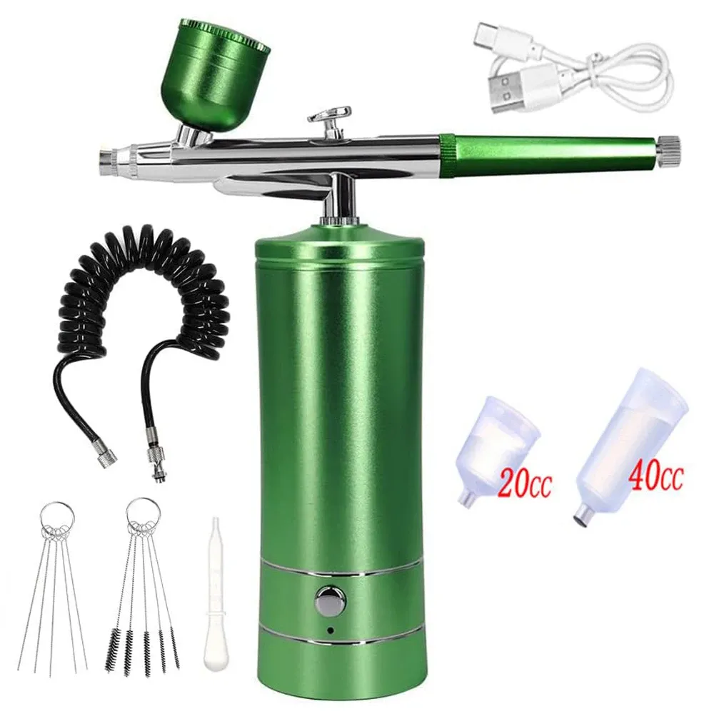 Aérographe à ongles avec compresseur portable, kit nail art pour peinture, décoration de gâteaux et loisirs créatifs 11