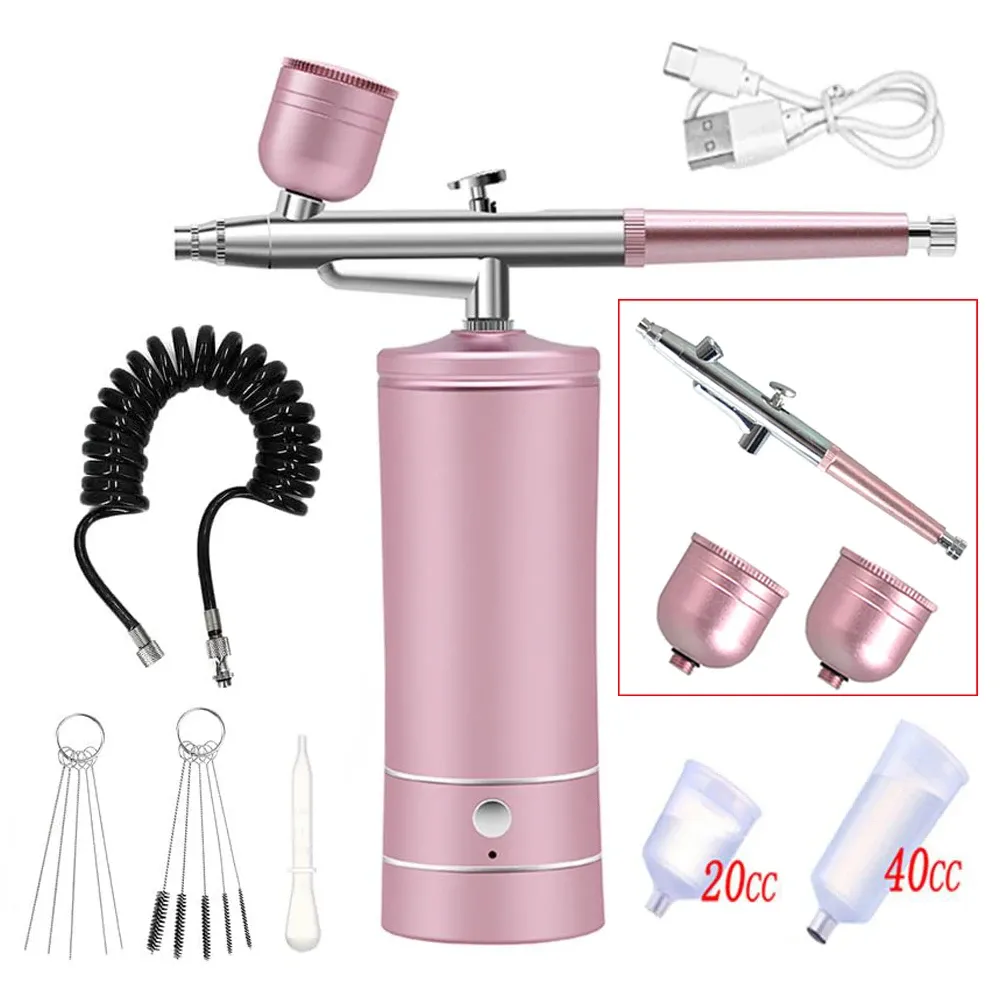 Aérographe à ongles avec compresseur portable, kit nail art pour peinture, décoration de gâteaux et loisirs créatifs 9