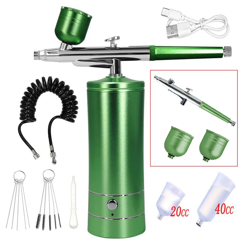 Aérographe à ongles avec compresseur portable, kit nail art pour peinture, décoration de gâteaux et loisirs créatifs 12