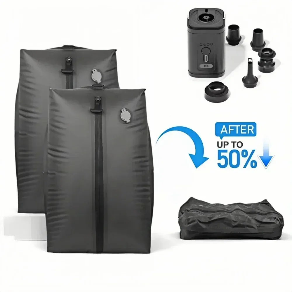 Sacs de compression sous vide imperméables pour vêtements et valises, gain de place pour voyage et déménagement 1