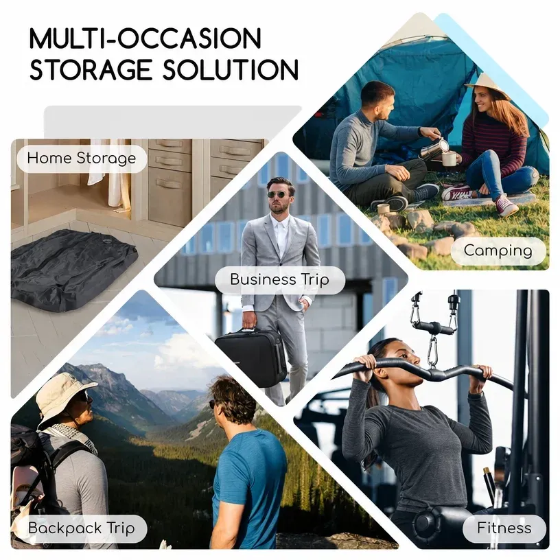 Sacs de compression sous vide imperméables pour vêtements et valises, gain de place pour voyage et déménagement 6