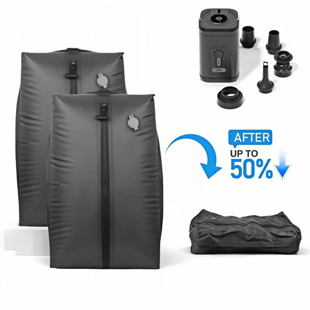 Sac de compression sous vide en situation de voyage