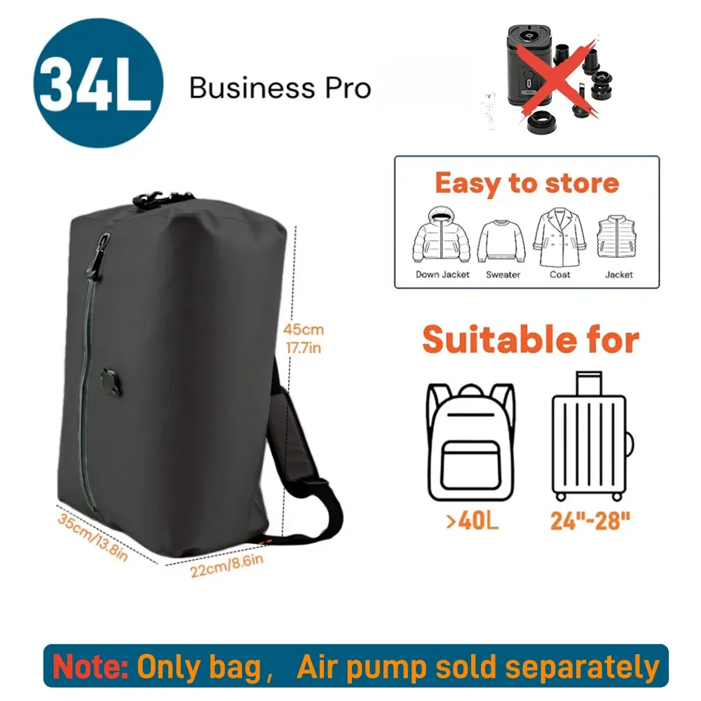 Sacs de compression sous vide imperméables pour vêtements et valises, gain de place pour voyage et déménagement 12