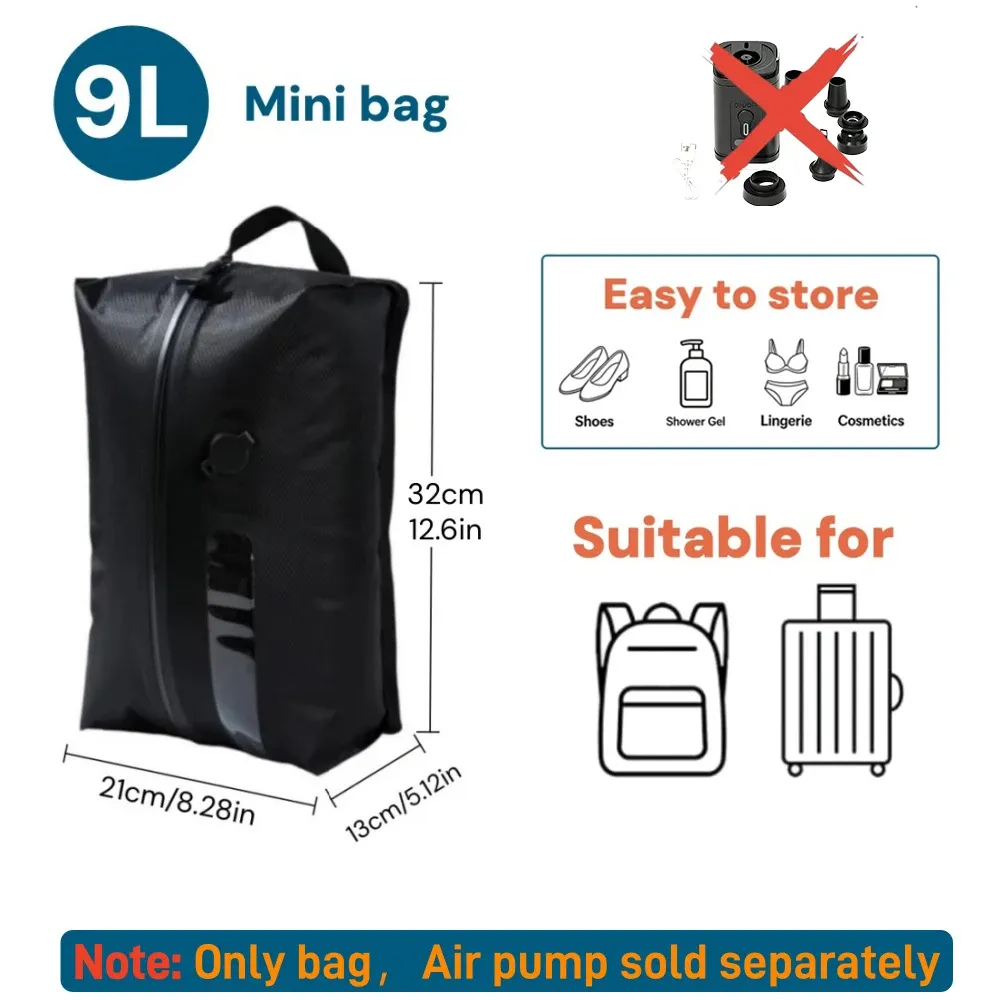 Sacs de compression sous vide imperméables pour vêtements et valises, gain de place pour voyage et déménagement 8