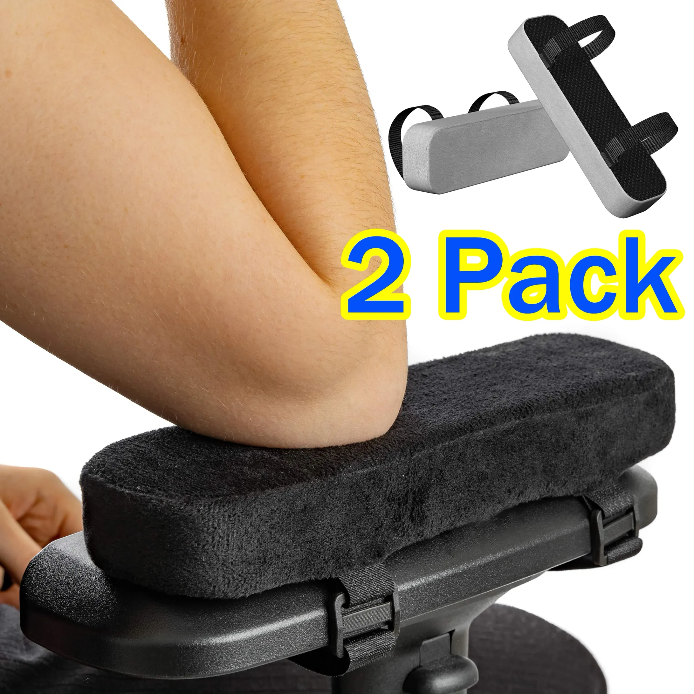 Coussinets d'accoudoirs pour chaise de bureau, lot de 2 ou 6, en mousse PU souple, housses amovibles et lavables pour chaise de bureau ou de gaming, soutien confortable pour les coudes