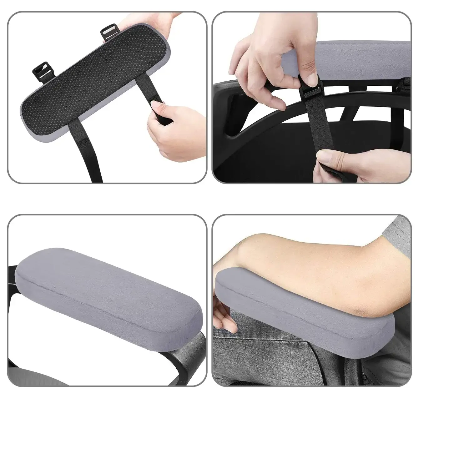 Coussinet d'accoudoir installé sur un fauteuil de bureau