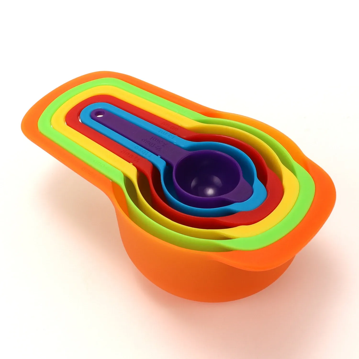 Ensemble de tasses et cuillères doseuses arc-en-ciel avec échelle graduée, 6 pièces 7
