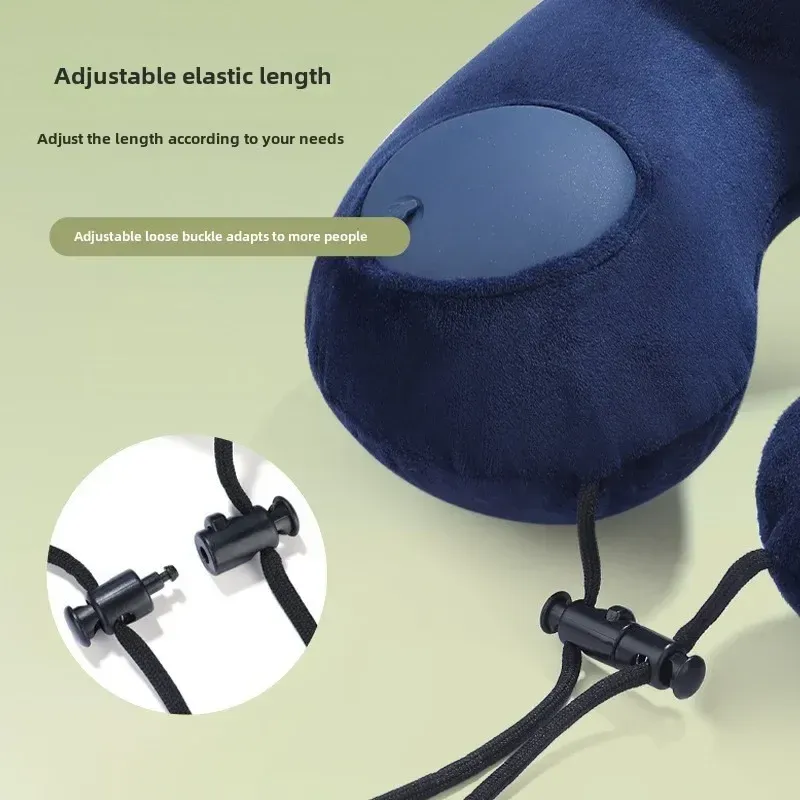 Oreiller de voyage gonflable en forme de U avec pompe intégrée 3