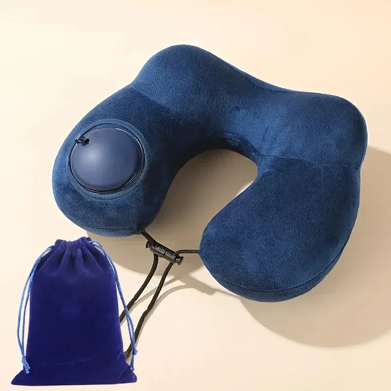 Oreiller de voyage gonflable en forme de U avec pompe intégrée 9
