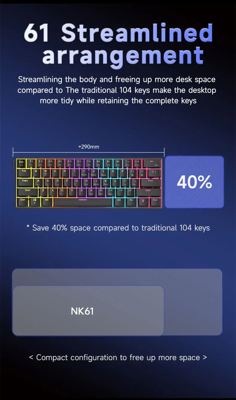 Design compact du clavier AJAZZ NK61