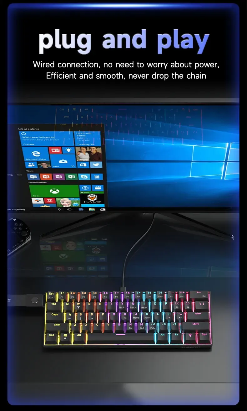 Clavier de jeu AJAZZ NK61 vue d'ensemble