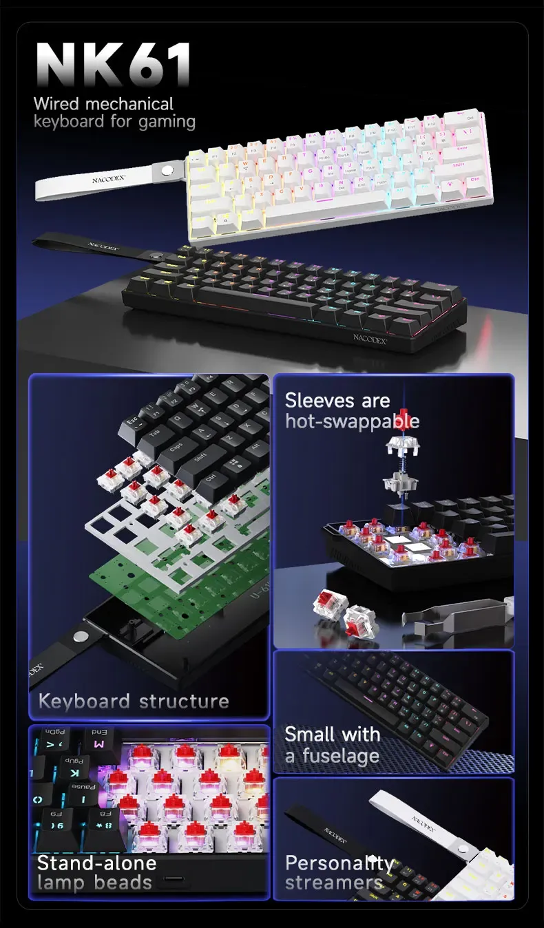 Clavier de jeu mécanique AJAZZ NK61 en situation