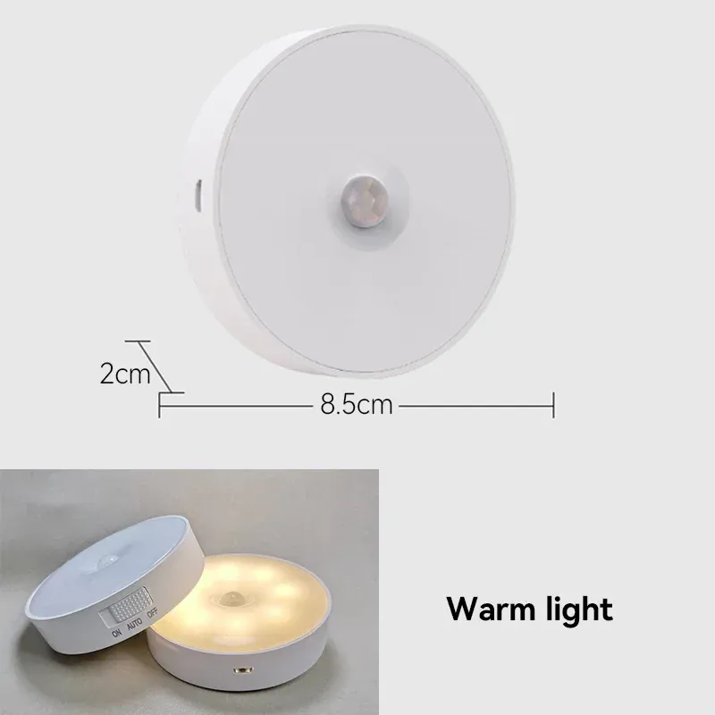 Veilleuse LED à détecteur de mouvement, rechargeable par USB, sans fil, pour cuisine, armoire et escalier 7