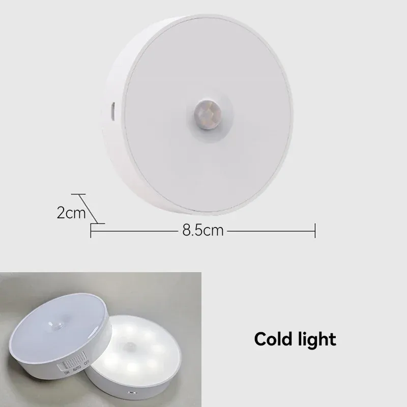 Veilleuse LED à détecteur de mouvement, rechargeable par USB, sans fil, pour cuisine, armoire et escalier 9