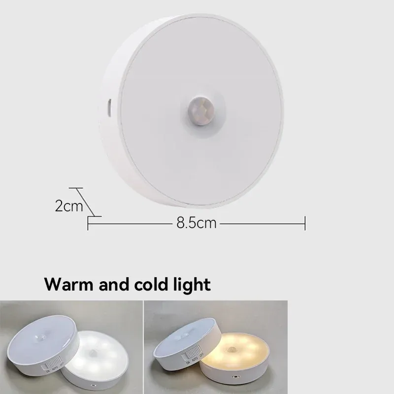 Veilleuse LED à détecteur de mouvement, rechargeable par USB, sans fil, pour cuisine, armoire et escalier 8