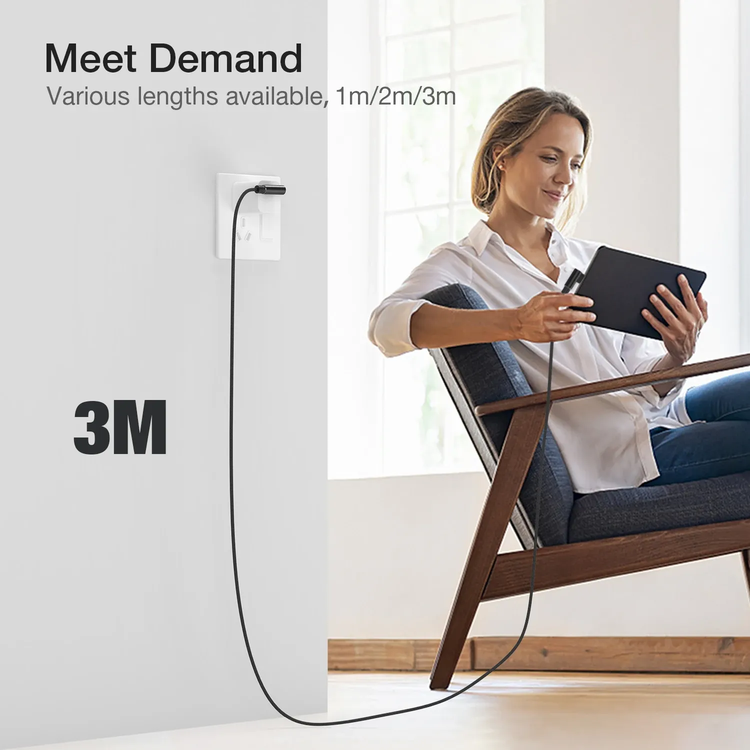 Câble USB coudé à 90° pour iPhone et iPad, longueur standard 6