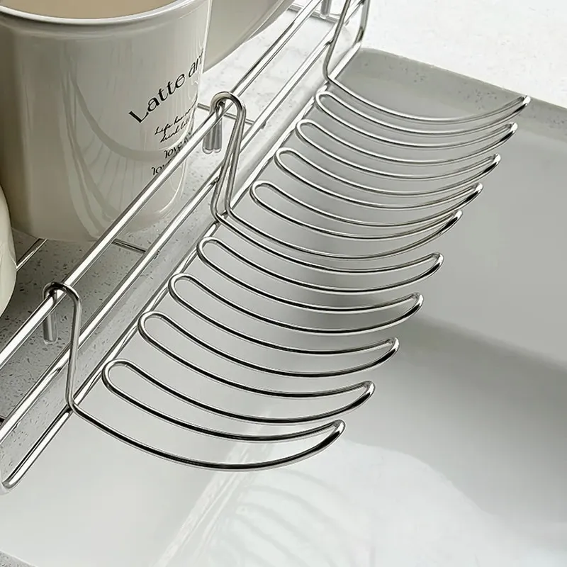 Égouttoir extensible en acier inoxydable, panier de rangement suspendu multifonctionnel, plateau d'égouttage, organisateur d'évier de cuisine, support réglable 5