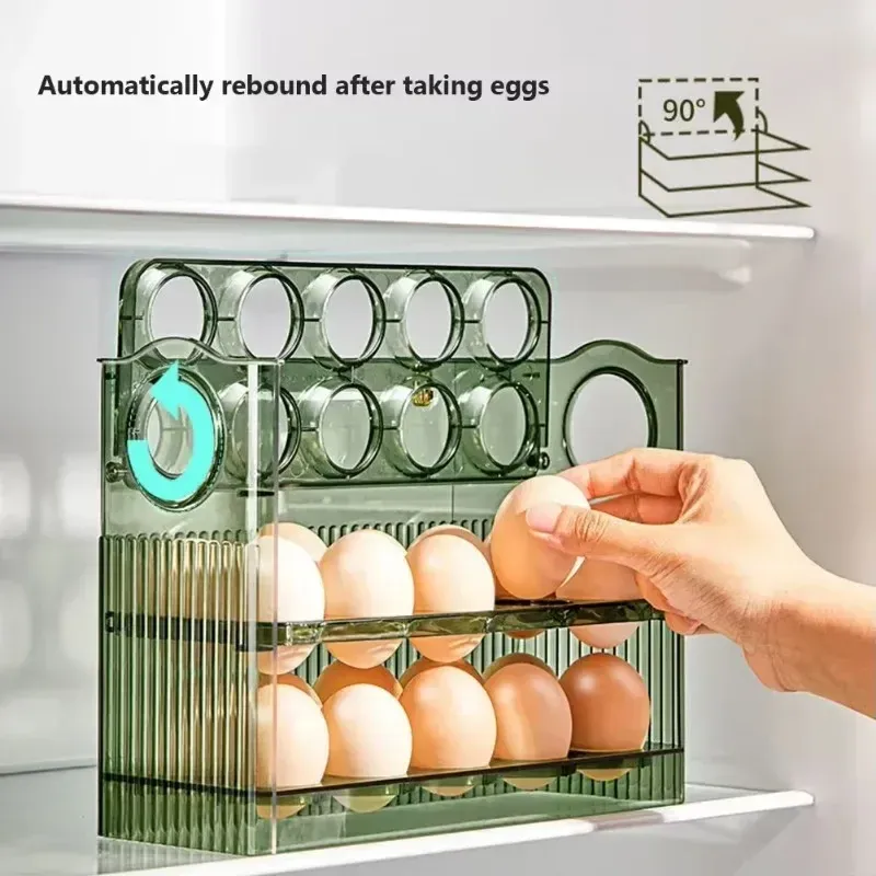 Support à œufs pour réfrigérateur, bac de rangement organisateur de cuisine 3