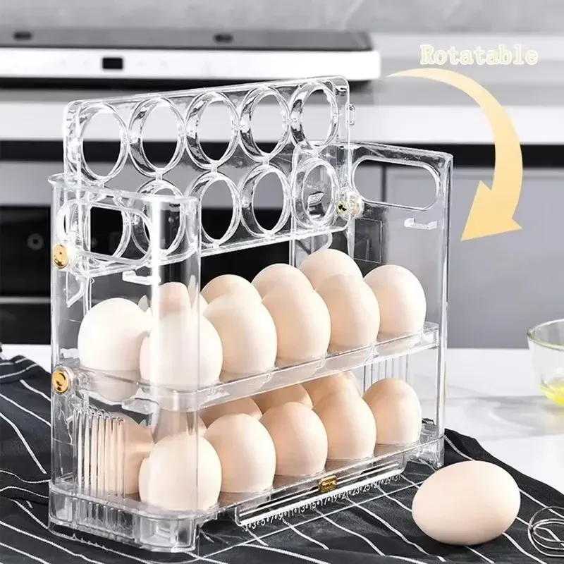 Support à œufs pour réfrigérateur, bac de rangement organisateur de cuisine 2