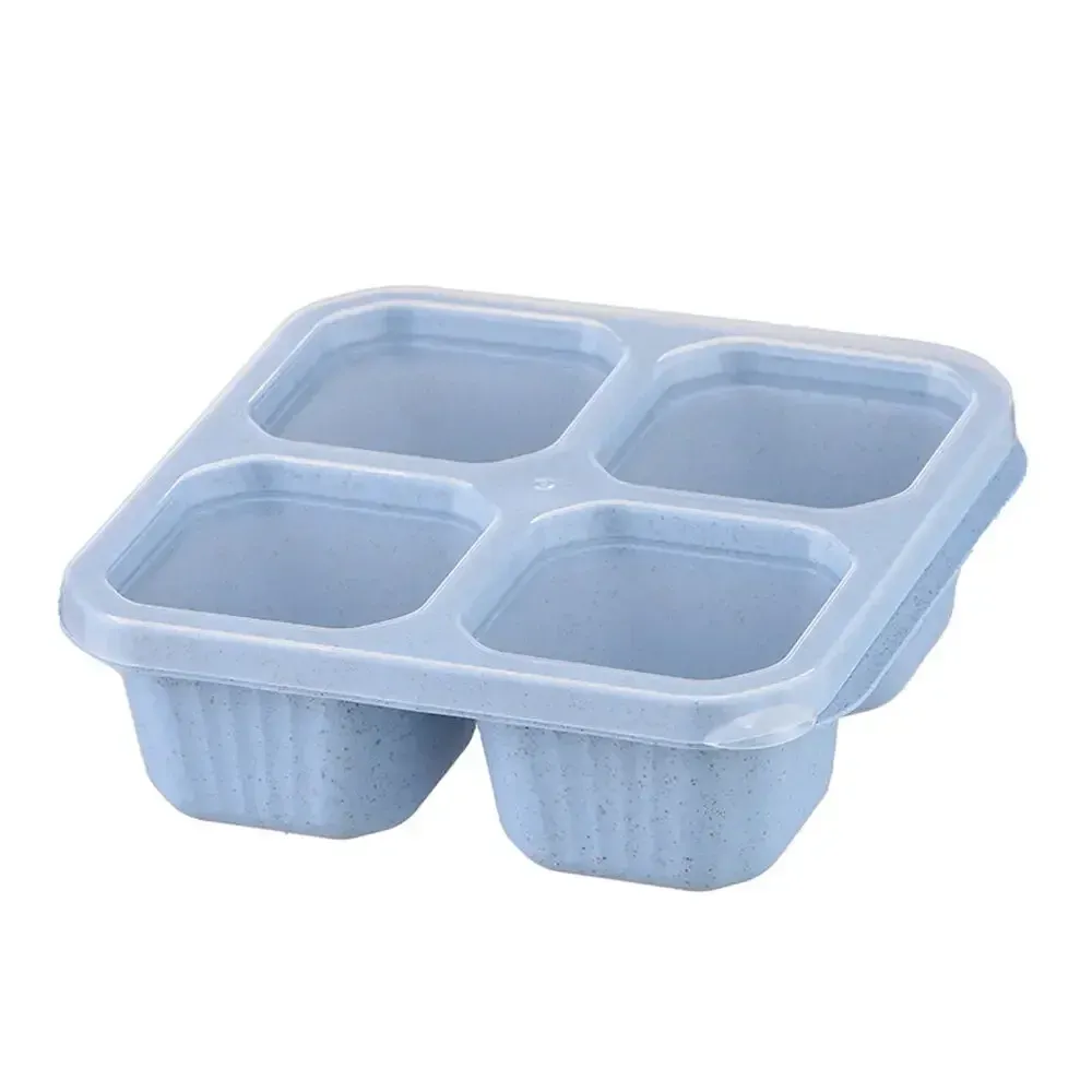 Boîtes à collation réutilisables à 4 compartiments, contenants portables pour repas et déjeuner, pour enfants et adultes, bouteilles de rangement pour collations à la maison, accessoire de cuisine 8