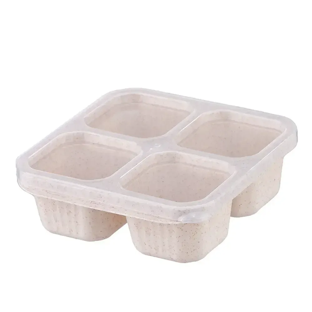 Boîtes à collation réutilisables à 4 compartiments, contenants portables pour repas et déjeuner, pour enfants et adultes, bouteilles de rangement pour collations à la maison, accessoire de cuisine 10