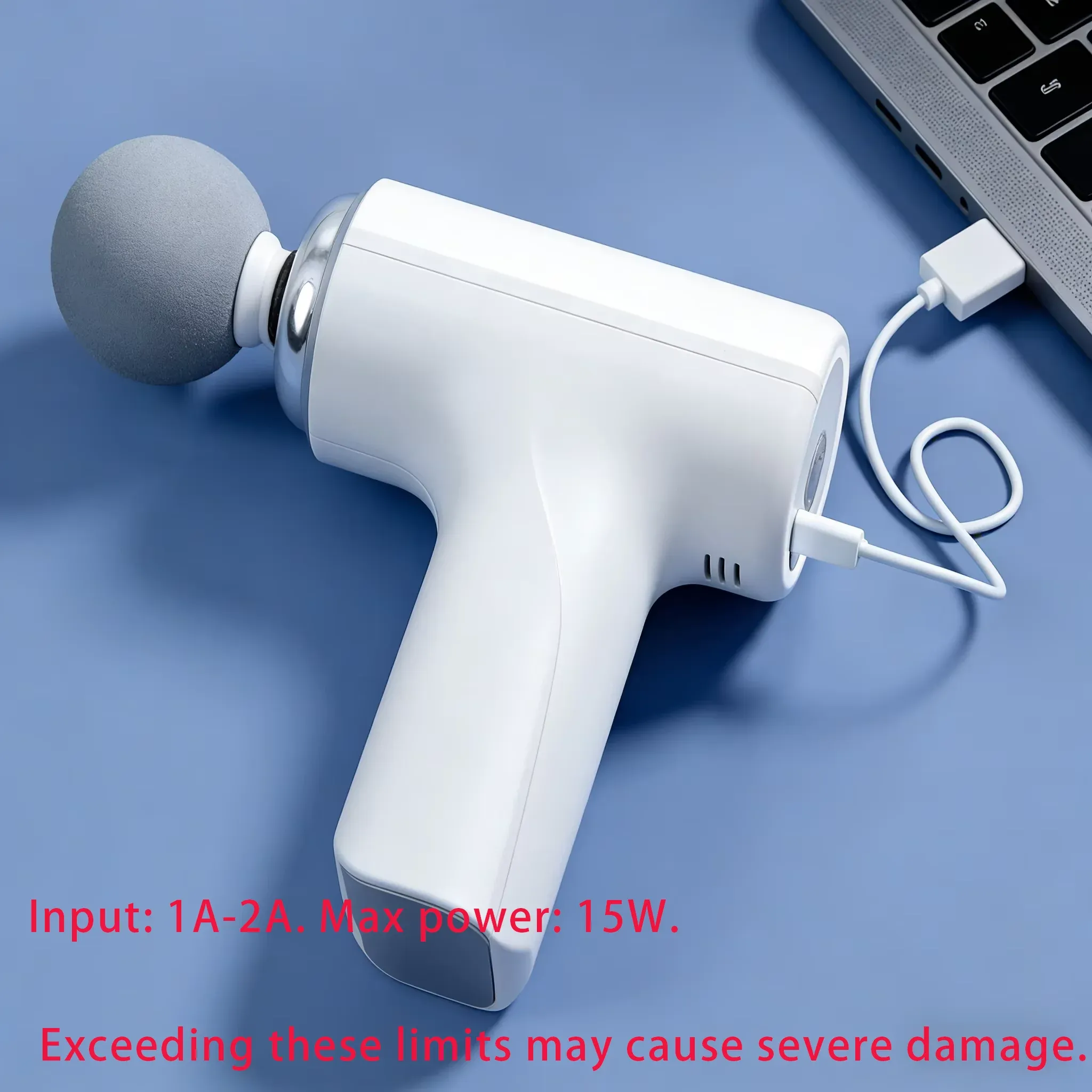 Pistolet de massage portable avec 4 têtes interchangeables et écran LED – Masseur à percussion pour le corps entier 2