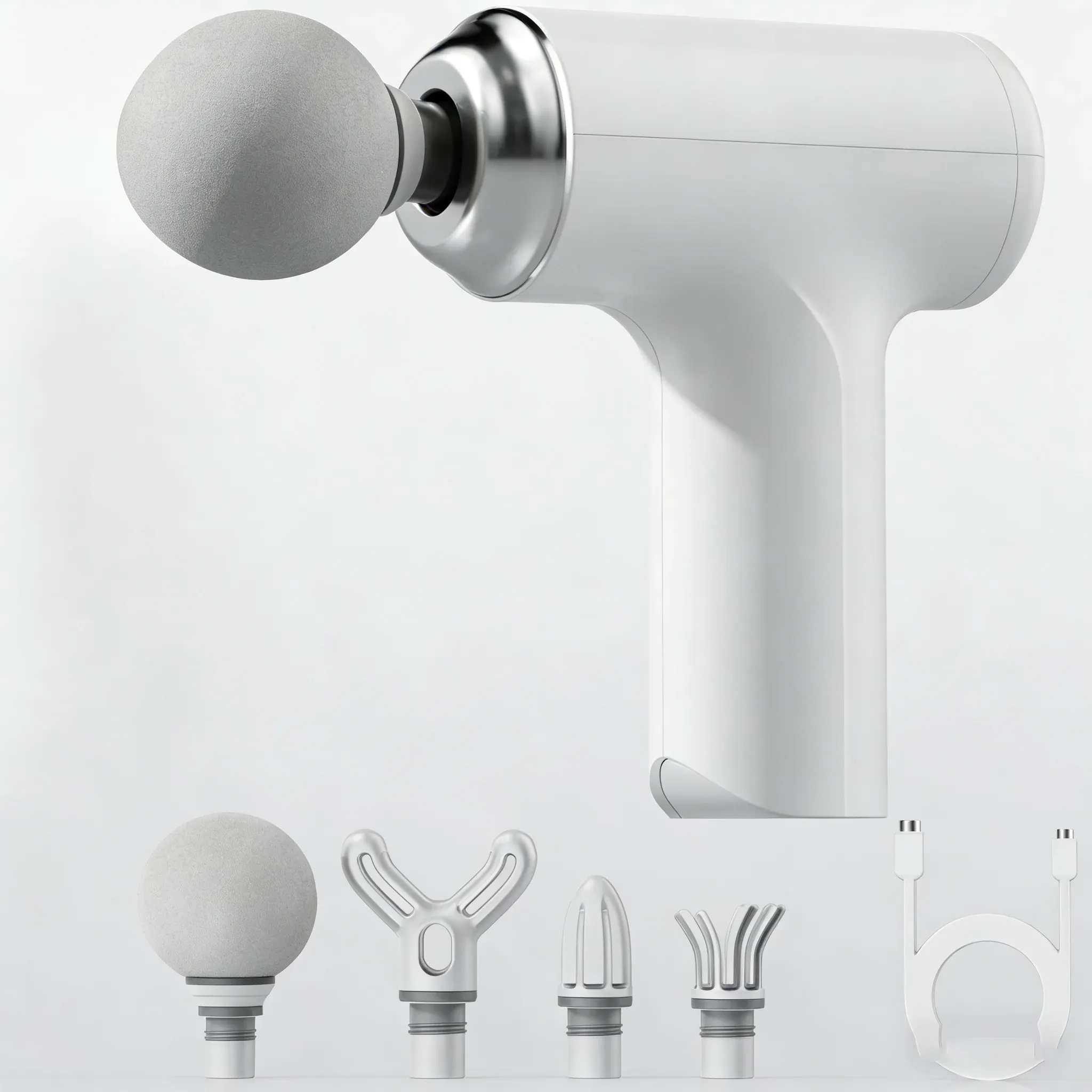 Pistolet de massage portable avec 4 têtes interchangeables et écran LED – Masseur à percussion pour le corps entier - Image 1