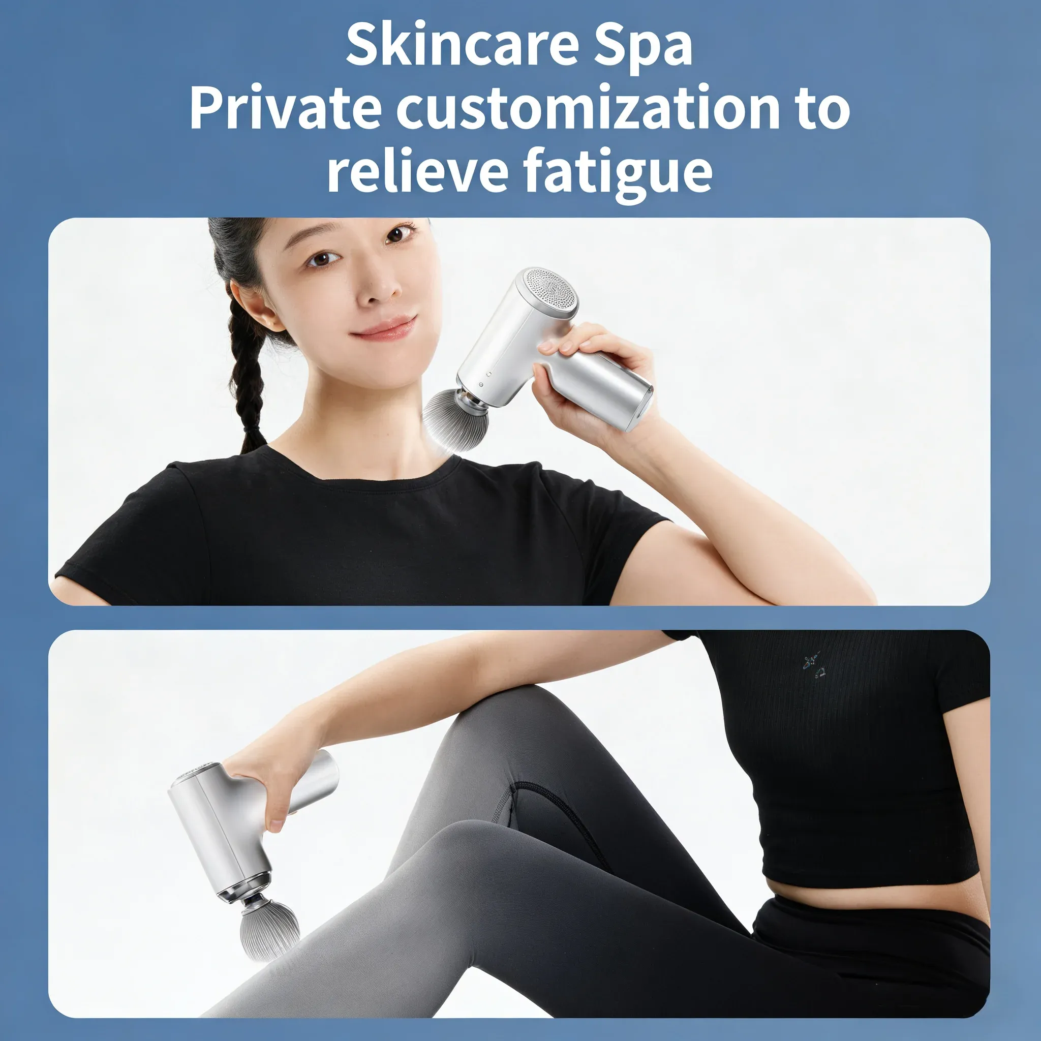 Pistolet de massage portable avec 4 têtes interchangeables et écran LED – Masseur à percussion pour le corps entier 4