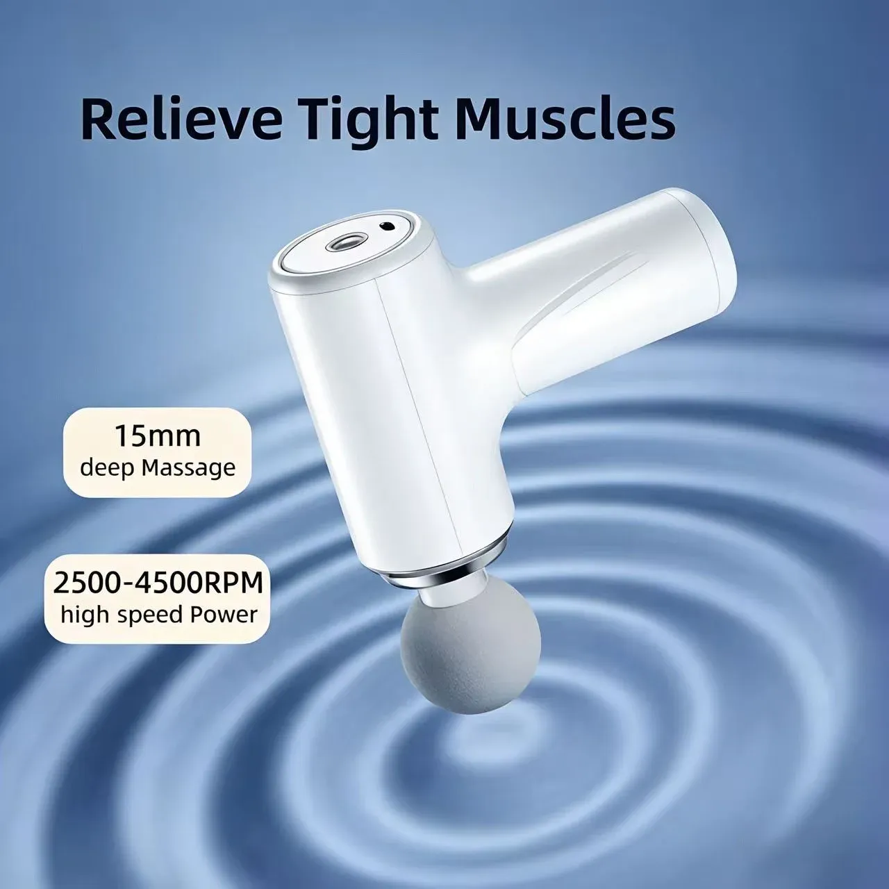 Pistolet de massage portable avec 4 têtes interchangeables et écran LED – Masseur à percussion pour le corps entier 5