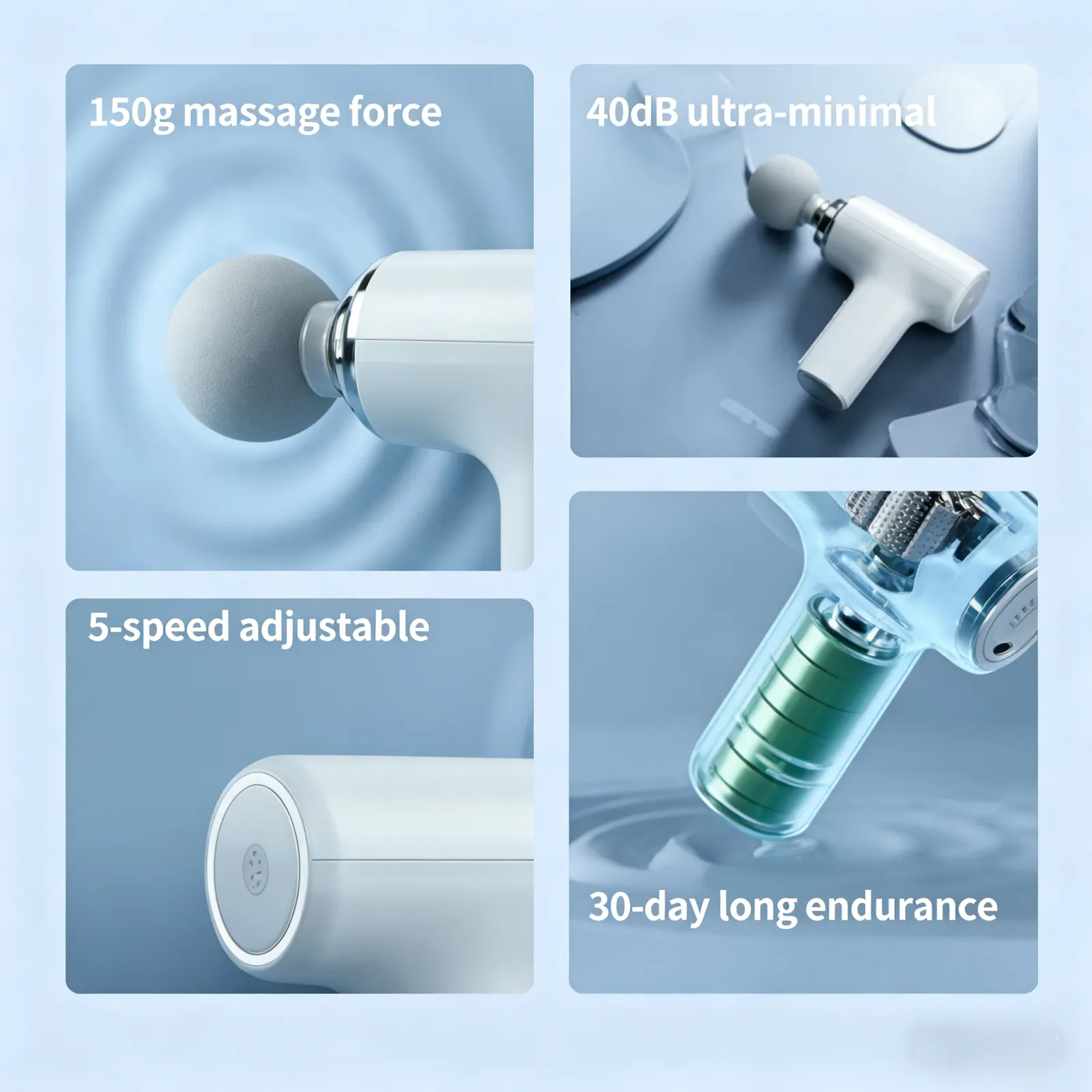 Pistolet de massage portable en situation d'utilisation