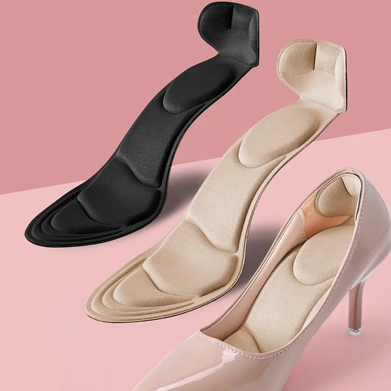 Semelles intérieures en mousse à mémoire de forme pour femmes : antidérapantes, découpables et avec protection du talon pour chaussures à talons hauts